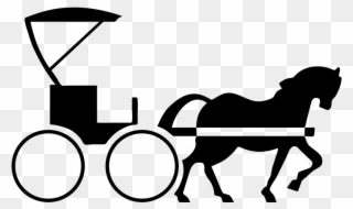 Horse Drawn Carriage Clipart Transparent - Horse And Buggy Icon - Png Download