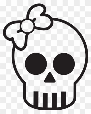 Simple Cute Skull Www Pixshark Com Images Galleries - Skull With Bow Png Clipart