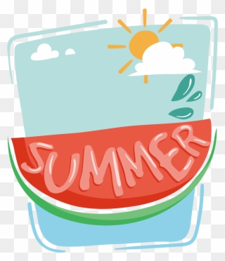 Hand Drawn Cartoon Summer Decoration Png - Hello Summer Watermelon Png Clipart