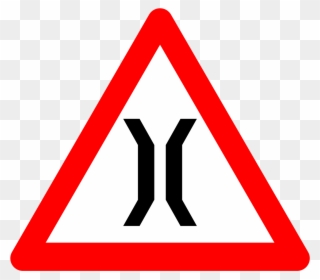 Narrow Bridge Sign - Right Reverse Bend Sign Clipart