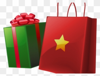Shopping Bag Clipart Gift Bag - Christmas Boxes Transparent Background - Png Download