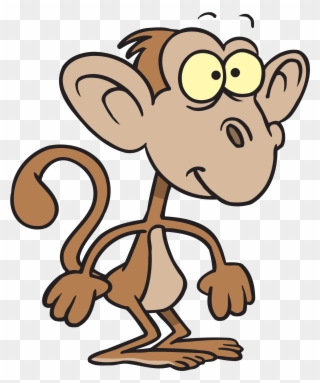 Funny Cartoon Monkey - Living Things Use Their Habitats Clipart