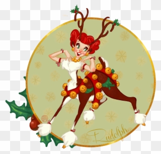 Vintage Christmas Santa Cliparts - Reindeer Centaur Girl - Png Download