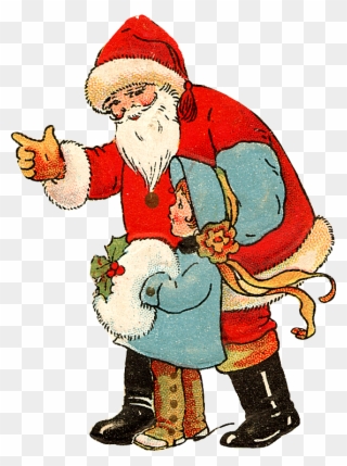 Zibi Vintage Scrap Father Christmas, Retro Christmas, - Santa Claus Clipart