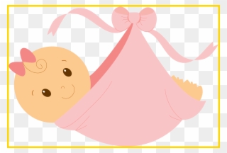 Clipart Girl Dress - Baby In A Bundle Cartoon - Png Download