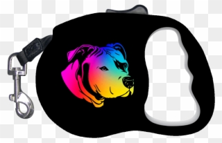 Rainbow Pit Retractable Dog Leash - Leash Clipart