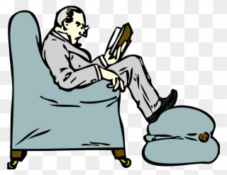 Person - Man Reading A Book Clipart - Png Download