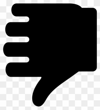 Man Male Hand Silhouette With Thumb Down Comments - Hand Clipart