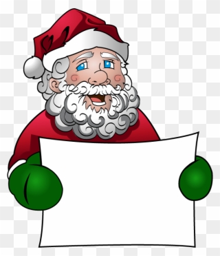 Santa With A Sign Clipart