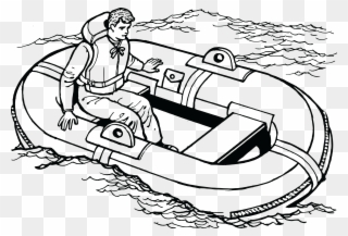 Clipart Life Big Image - Lifeboat Black And White - Png Download