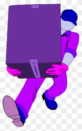 Warehouse Man Carrying A Closed Box - Delivery Clipart - Png Download