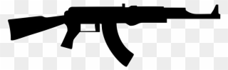 Machine Gun Clipart Shotgun - Draw An Ak 47 - Png Download