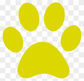 Gold Paw Print Clip Art - Dog Paw Clipart Yellow - Png Download