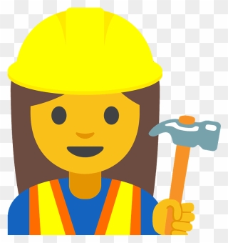 Woman Construction Worker Emoji Clipart - Construction Worker Emoji Transparent - Png Download