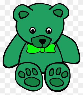 Green Teddy Clipart - Flash Card Teddy Bear - Png Download