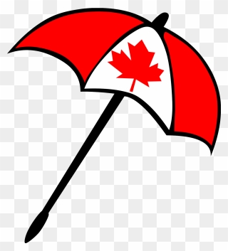 Canadian Flag Umbrella Vector Illustration - Beach Umbrella Clip Art - Png Download