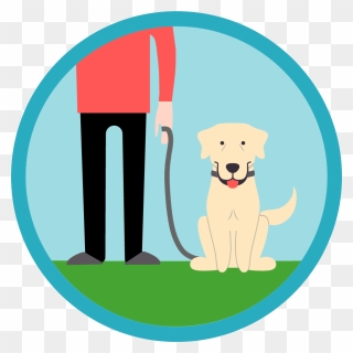 The Dog Is Next To The House Clipart Vector Black And - Walking Your Dog Icon - Png Download