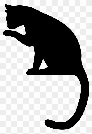 Cat Panther Silhouette Clip Art - Cat Silhouette Transparent Background - Png Download