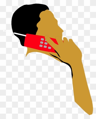 People Clipart Phone - Talking On Phone Illustration - Png Download