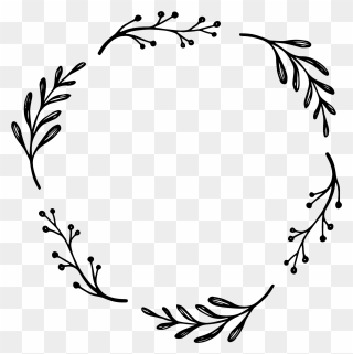 ##laurel #wreath #handdrawn #round #circle #monogram - Hand Drawn Laurel Png Clipart