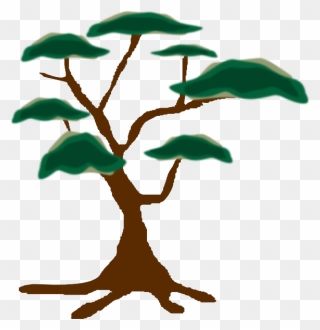 Simple African Tree Silhouette Clipart