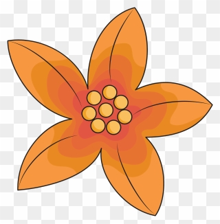 Orange Flower Clipart - Flor Naranja - Png Download