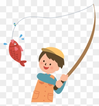 Man Fishing Clipart - 魚釣り イラスト - Png Download