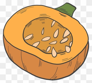 Half Pumpkin Clipart - Png Download