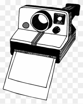 Polaroid Camera Clip Art Black And White - Png Download