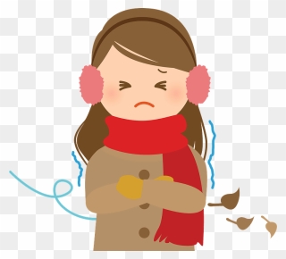 Woman Cold Winter Clipart - イラスト 無料 寒い - Png Download
