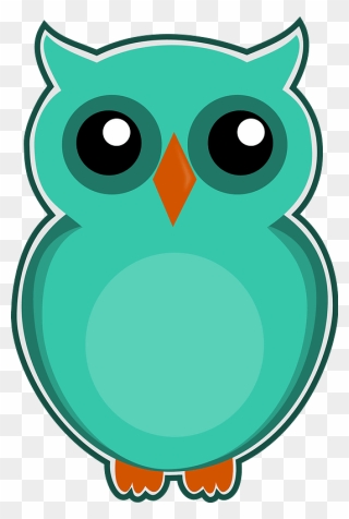 Green Owl Clipart - Gambar Burung Hantu Kartun - Png Download