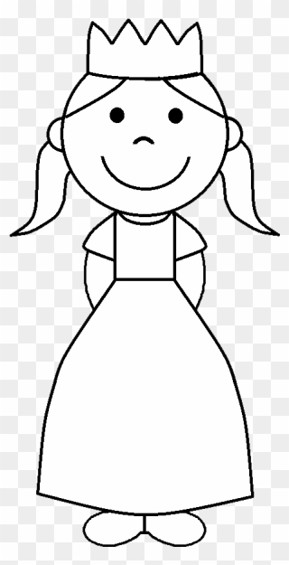 Black Princess Crown Clip Art Black And White Angel - Coloring Pages For Small Girls - Png Download