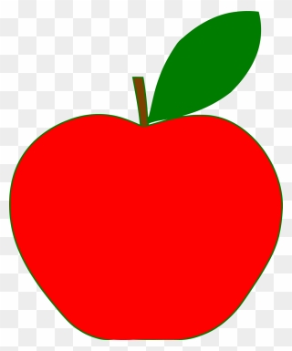 Green Outline Red Apple Clipart Png - Apple Fruit Clipart Transparent Png