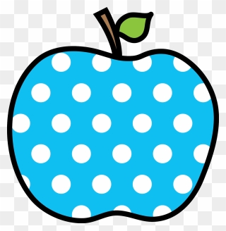 Teal Clipart Apple - Polka Dot Apple Clipart - Png Download