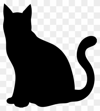Transparent Black Cat Clip Art - Cat Silhouette - Png Download