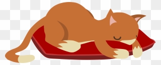 Cat Sleeping In Bed Clipart Banner Freeuse Stock Clipart - Sleeping Cat Cartoon Clip Art - Png Download