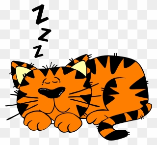 Cartoon Cat Clipart At Getdrawings - Clipart Sleeping Cat - Png Download