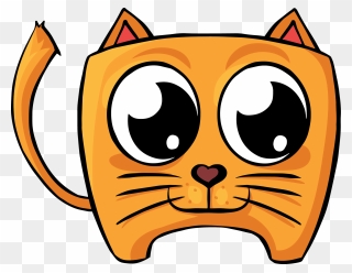 Cartoon Ginger Cat Clipart - Animales Grandes Y Pequeños Dibujo - Png Download