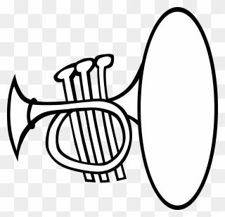 Trumpet Music Notes Clipart Black And White Png Jpg - Trumpet Clip Art Transparent Png