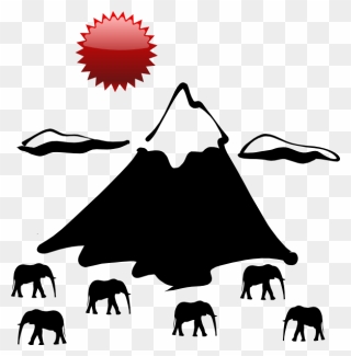 Black And White Mountain Clipart - Png Download
