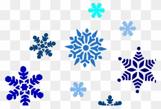 Falling Snowflakes Clipart Black And White - Png Download