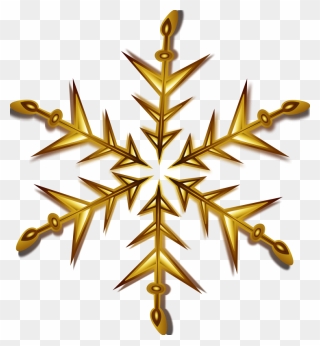 Snowflake 1 Remix - Clipart Gold Snowflakes - Png Download