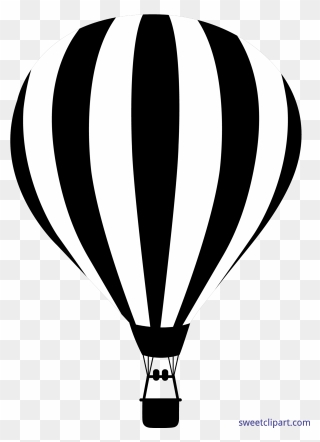 Hot Air Balloon Clipart Scene - Silhouette Hot Air Balloon Svg - Png Download