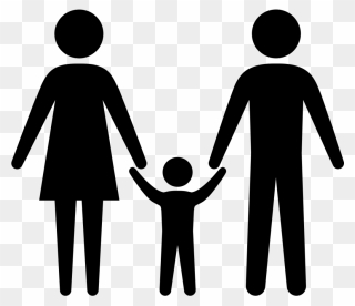 Family Silhouette Holding Hands Clip Art - Silhouette Family Clipart - Png Download