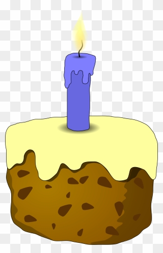 Transparent Cake Clip Art - Cake With Candle - Png Download