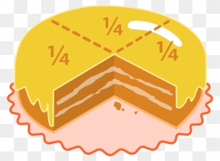 Dessert Clipart Cake Fraction - Cake Fractions Clipart - Png Download