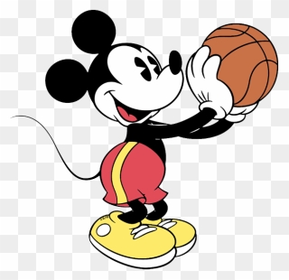 Classic Mickey Mouse Clip Art - Mickey Basketball - Png Download