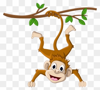 Monkey Hanging From A Tree Png Download - Hanging Monkey Clipart Png Transparent Png