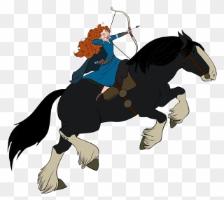 Disney Pixar"s Brave Clip Art Disney Clip Art Galore - Brave On Her Horse - Png Download