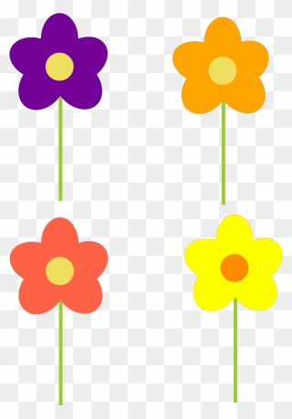Spring Flowers Multi Colors Svg Clip Arts - Flowers Cartoon Image Png Transparent Png